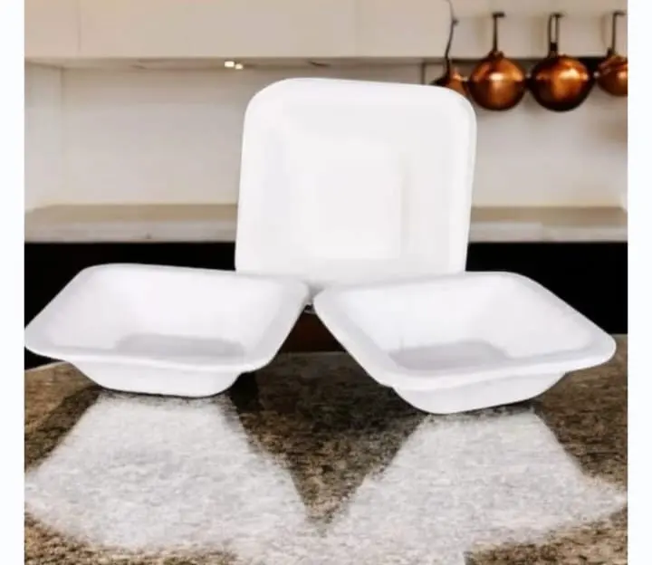 Eco Disposable White 4 Inch Square Bowl 