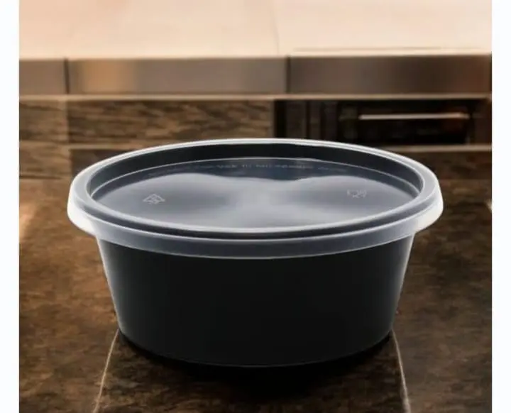 Plastic Contianer Round 300Ml Black 